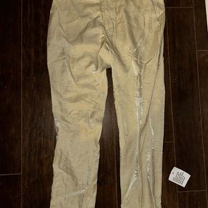 Cream shiny Dress Pants